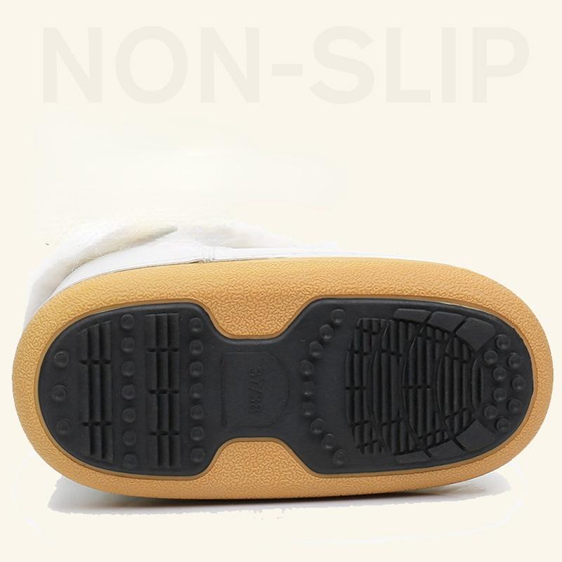 2024 Winter Snow Boots Women Ski Boots Fluffy Hairy Lace Up Middle Calf Platform Flat With White Ski Boots