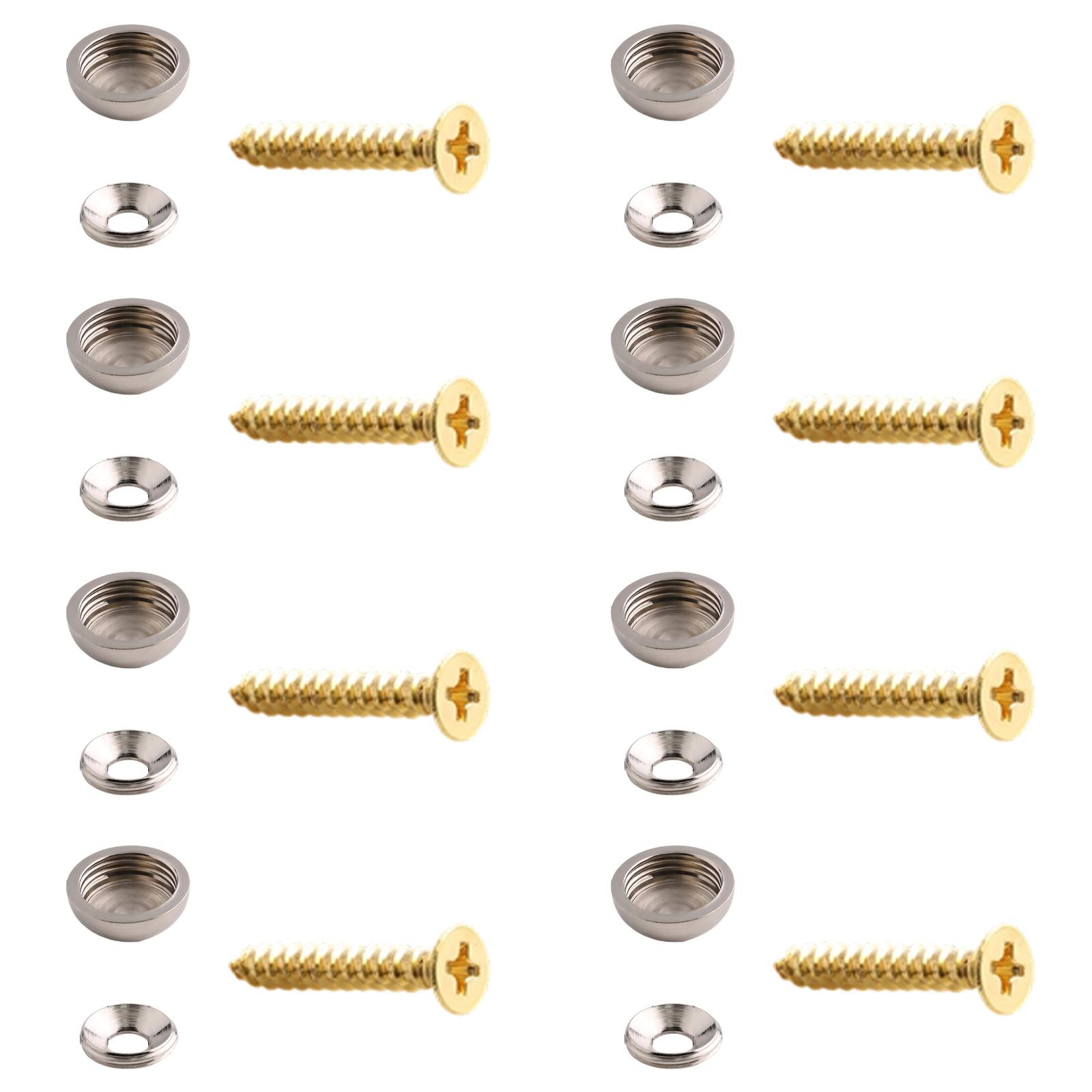 

Набір з 8 міцних латунних декоративних гвинтів з дзеркальними ковпачками для кріплення меблів, конструкція, стійка до іржі, меблева фурнітура 15 срібний