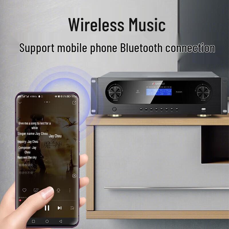 SANSUI 81D Home Karaoke & Theater Bluetooth Speaker System