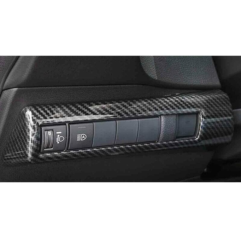 Carbon Fiber ABS Headlight Switch Cover Frame Trim For Toyota Corolla 2020-2024