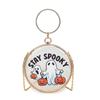 Zinc Zinc Alloy Halloween Round Handbag Printed PVC Transparent Pouch Storage Bag Doll Hanging Pouch  Figure