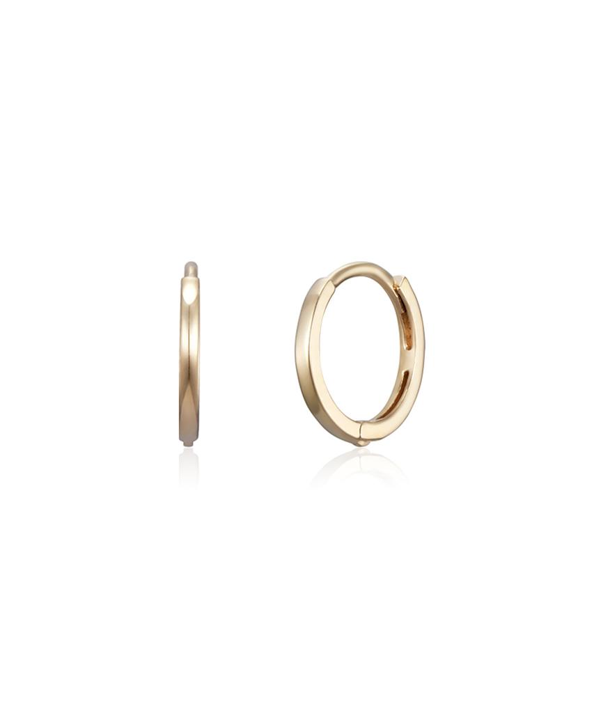 Akarki 14K Dainty One-Touch Ring Earrings / 2 Sizes