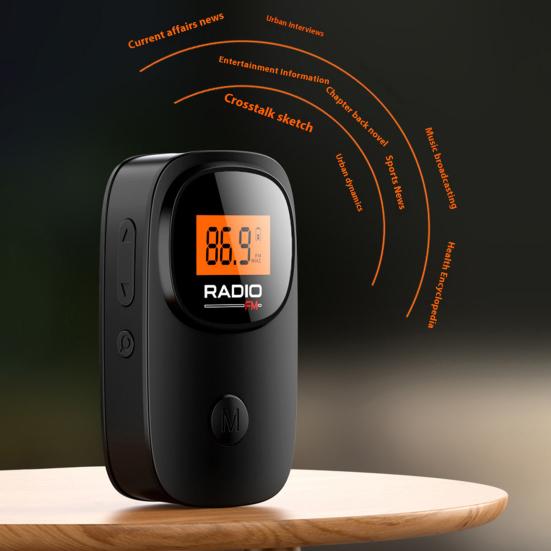Kapesní rádio se sluchátky na baterie Mini přenosné rádio s digitálním laděním Pohodlné
