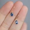 14K Gold-plated Emerald Zircon Water Drop Ear Hooks Retro Style Original Handmade Earrings Elegant Style Light Luxury