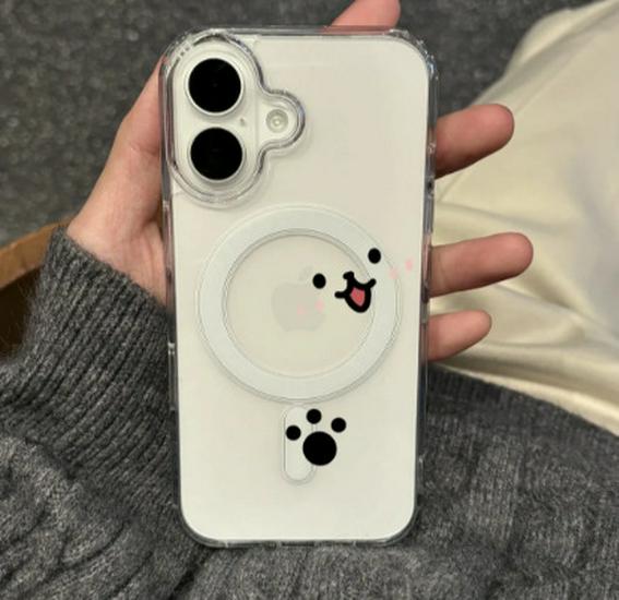 Magnetic Smiley Face Case for Apple 17/16 Promax with Touch Buttons Apple 15