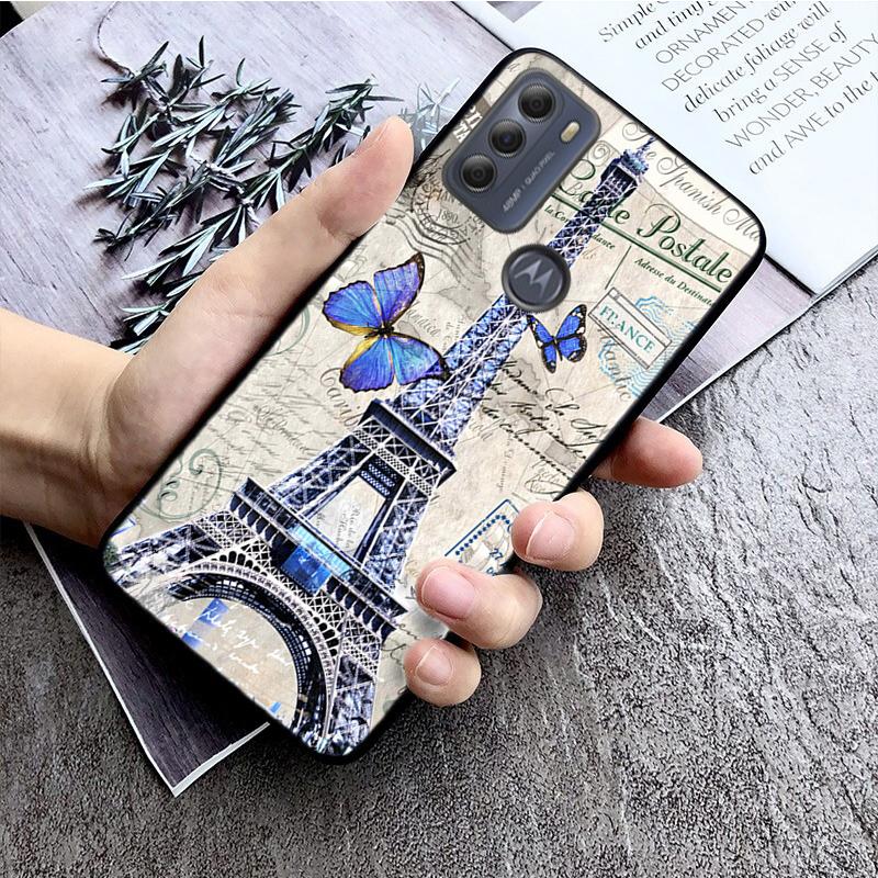 Eiffelturm-Telefon-Kasten für Motorola Moto E32 E20 E40 G22 G52 G20 G30 G100 G60 G50 G10 GPure GStylos G9 One Action Macro