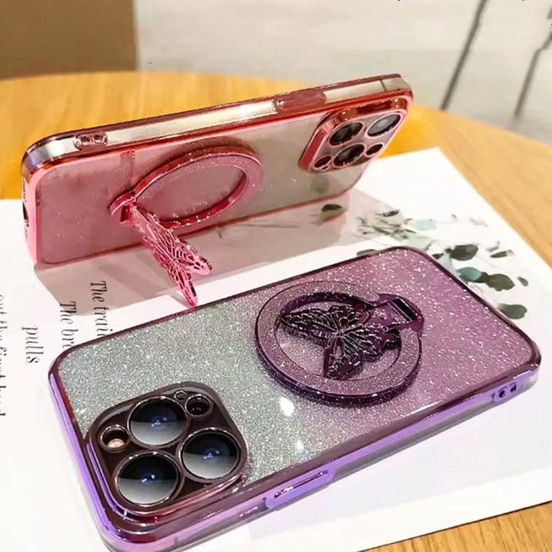 Butterfly Ring Stand Phone Case For MOTOROLA Moto G73 G53 G23 G13 G82 G84 G54 5G G72 G62 G52 G42 G32 G22 G60S G60 G31 G41 Cover