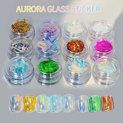 12 Colors 3D Nail Art DIY Irregular Shell Paper Sequin Nail Flakes Colorful Paillette Glitter Nail Art Sequins