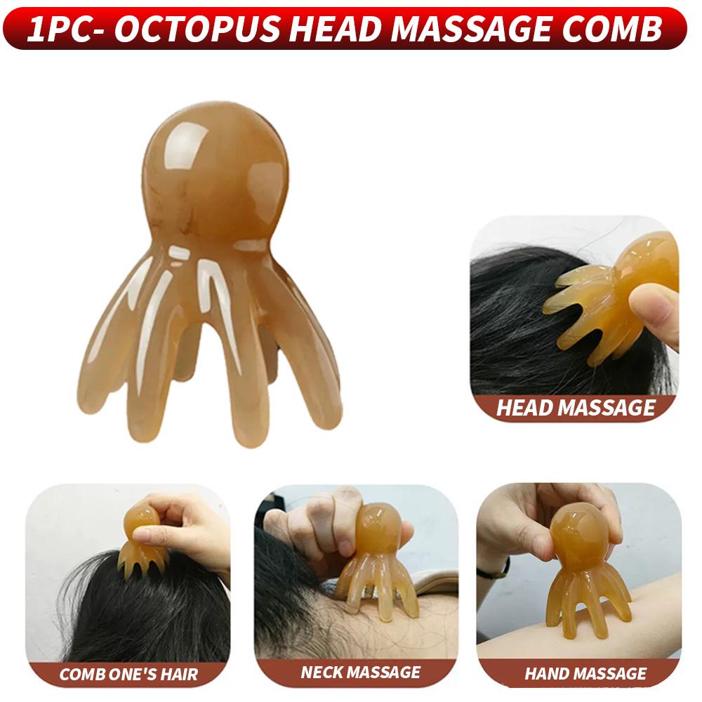 6PCS/3PCS/1PC Octopus Head Massager Comb - Used for relaxing meridians and acupressure massage, handheld design for soothing the