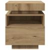 Nightstand with LED Lights Artisan Oak Finish 40 x 39 x 48.5 cm