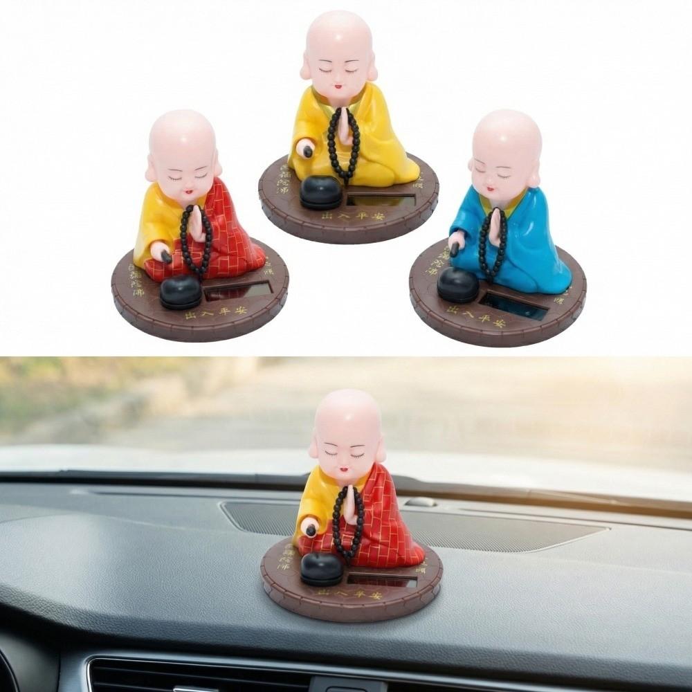 Fromme Gebets-Solar-Nick-Buddha Reichtum Kommend Nickend Schlagend Holzfisch Handarbeiten Dekorativ Buddhistischer Mönch Figuren