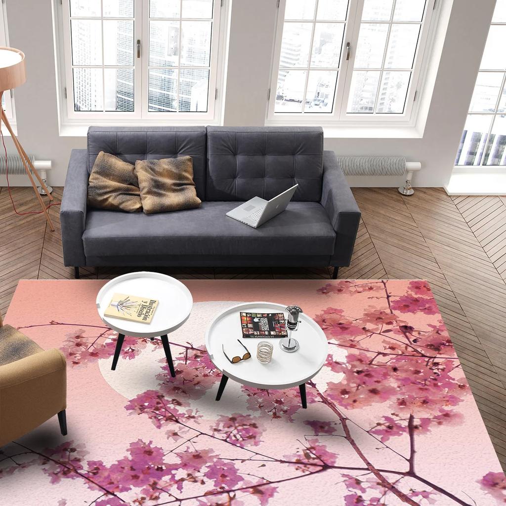 Japanese Sakura Cherry Blossoms Carpets for Living Room Bedroom Modern Home Large Area Rug Anti-slip Sofa Coffee Table Floor Mat