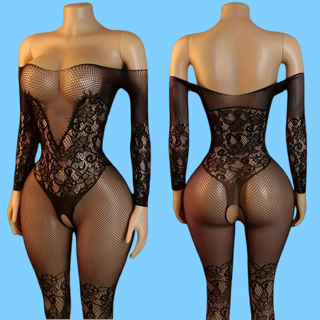 Erotic Open Crotch Bodystocking Lingerie Black Women Bodysuit Sexy Porn Sleeveless Underwear Lenceria Sexual Mujer Crotchless A1