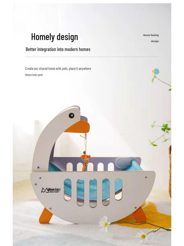 Universal Washable Cat Bed with Scratching Board and Toy Hammock