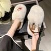 Internet Celebrity Mao Mao Sandals Women Wear 2025 Autumn and Winter New Thick-soled Korean Version Open-toed Roman Plush Sandals Women