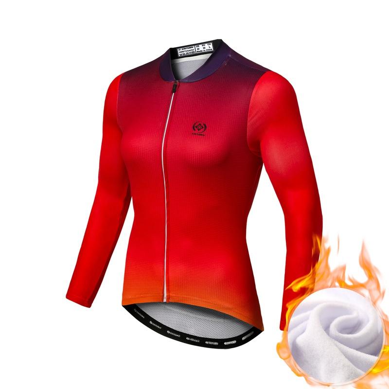 Winter Fleece Riding Bicycle Jerseys Cycling Clothing Set Keep Warm Women Long Sleeve Bicycle Clothes Suit
