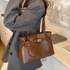 Trendy Tote Bag For Women  Summer New Large Capacity Commuting One Shoulder Bags Niche Simple PU Leather Female Handbags