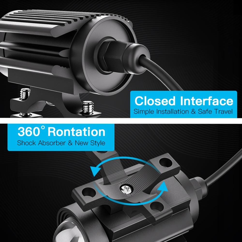 1/2pcs IP65 Waterproof LED Spotlight Aluminum Alloy LED Fog Lights Motorcycle Fog Lamp  ATV Lighting