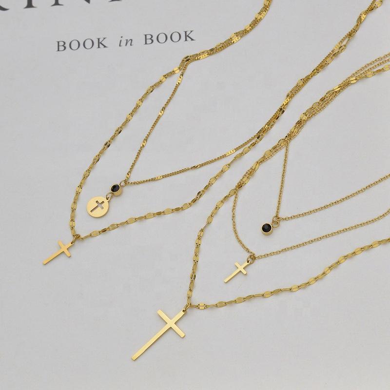 2026 Fashion Elegant Stainless Steel Cross Crucifix Necklace for Women Jewelry
