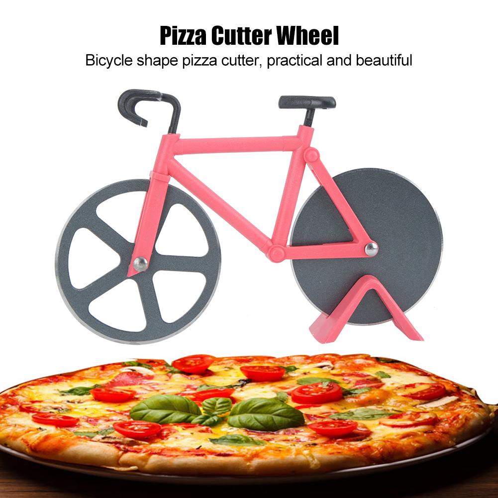 Stainless Steel Innovative Bicycle Shape Pizza Cutter Cutting Tool Kitchen AccessoriesRed