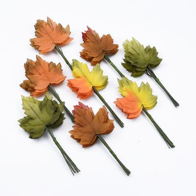 12 adet Sahte Yaprak İpek Yeşil Yapraklar Parti Düğün Ev Dekorasyonu Scrapbooking El Sanatları Kendin Yap Hediye Kutusu Ucuz Yapay Bitkiler