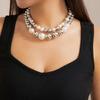 Eye Catching Large Bead Necklace Zinc Alloy Materials Clavicle Chain Accessories For Layering And Gifting