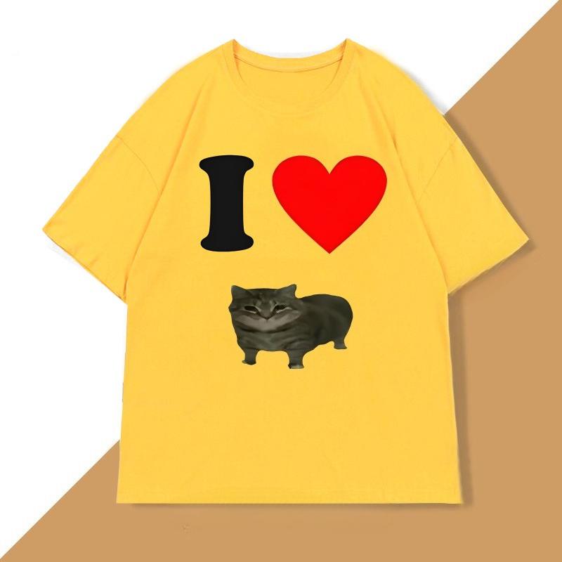 I Love Oiiaoiia Cat Meme TShirt Unisex Women Funny T Shirts Parody Tees Tiktok Tshirt Funny Streetwear Tops Oversized Loose Tops