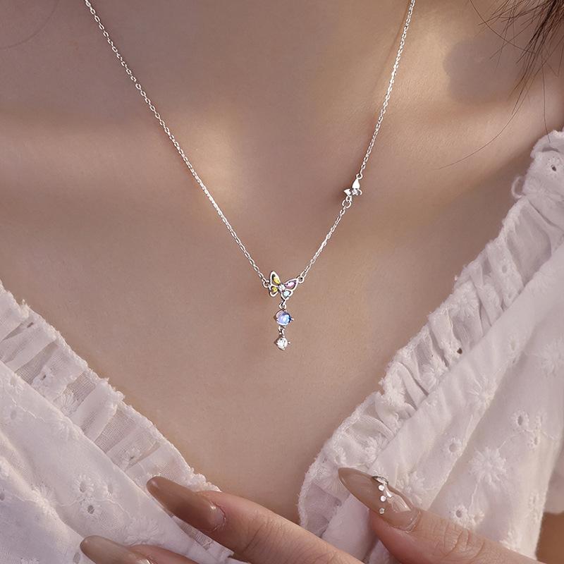 Simple Wind Round Bead Fringed Necklace Female Collarbone Chain Cold Wind Gift Adjustable Choke Neck Chain Female