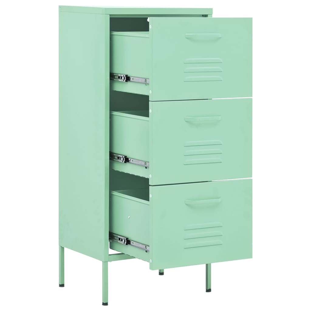 Storage Cabinet Mint Green 42.5 x 35 x 101.5 cm Steel