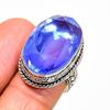 Naturalny Kamień Szlachetny Kwarc Tanzanitowy Biżuteria ze Srebra Próby 925 Pierścionek Rozmiar 7 AR-16738