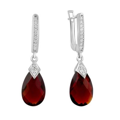 Silver Earrings with Natural Garnet 7.947ct (2096665)