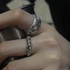 Italian Brushed Hollow Lace Honeycomb Flower Opening Ring Daisy Wide Version Antique Engraved Set Ring Woman