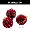3Pcs Elegant Christmas Tree Baubles with Glitters and Pearls Festival Hanging Ornament Daily Use Home Accessory