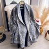 New Women's Faux Cashmere Double-Sided Print Scarf Soft Cozy Pashmina Shawl Autumn Winter Cold-Resistant Windproof Blanket