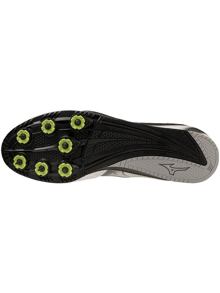 Mizuno 2 Track and Field Short Track and Field For Tracks Under 2E X-First Shoes, Club, Lightweight, Distance, Spikes, 800m, White/Black/Dark Gray,
