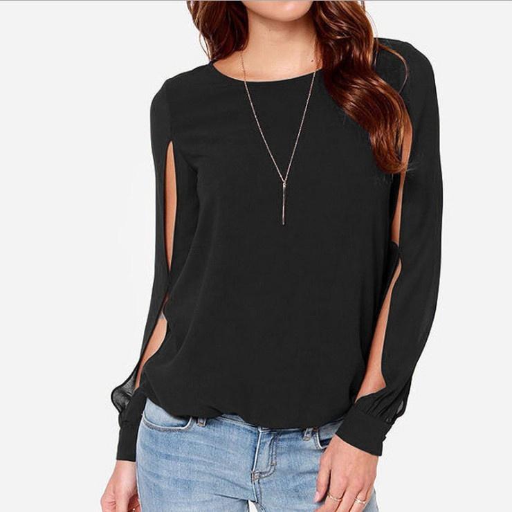 Premium Quality Women's Long Sleeve Cold Shoulder Fashion Loose Shirt Tops In Vibrant Colors