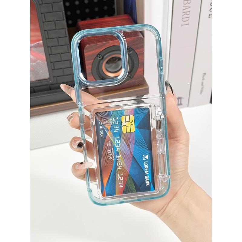 

For IPhone 16 ProMa Card Case Phone Case for Apple 16 Pro Transparent Card Insertion Anti Drop Protective Cover Ins Wind For iPhone11