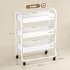 3-Tier Storage Trolley on Wheels, Rolling Utility Cart with Mesh Backets for Kitchen, Bathroom, Bedroom, White