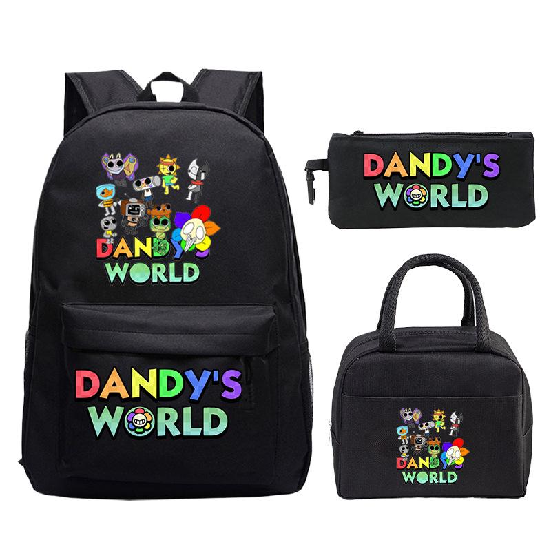 Dandy's World Game Merchandise Printed Children's School Bag Set Teen Backpack Three-piece Set