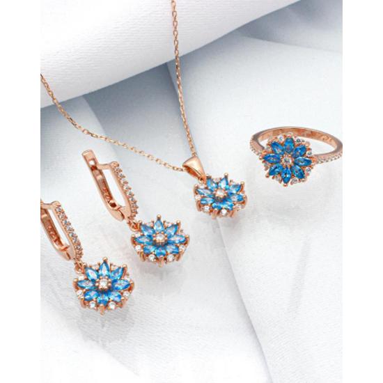 Narzissenblüten-Schmuckset aus 925er Sterlingsilber