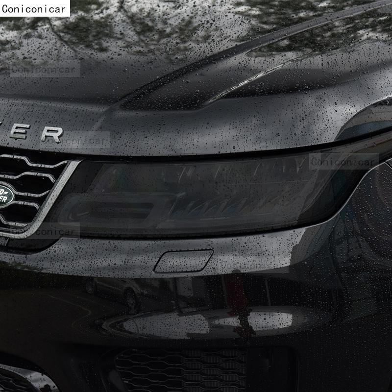 2 Pcs Car Headlight Protective Film Cover Front Light Smoke Black TPU Sticker For Range Rover Sport L494 2014- Accessories