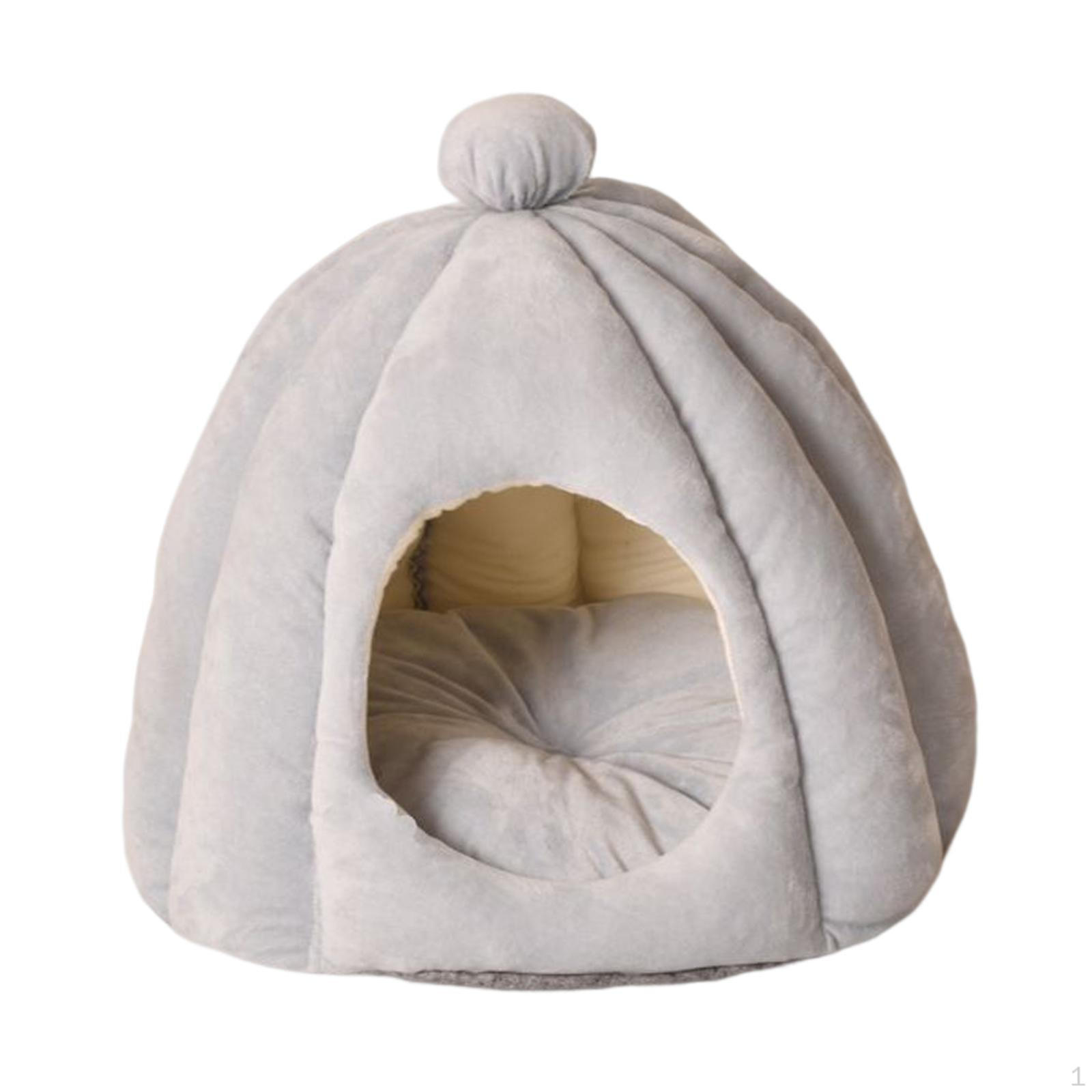

Cat Bed for Indoor Cats, Anti Slip Bottom Kitten House Pet Small Medium Dogs Cats Light Gray_M