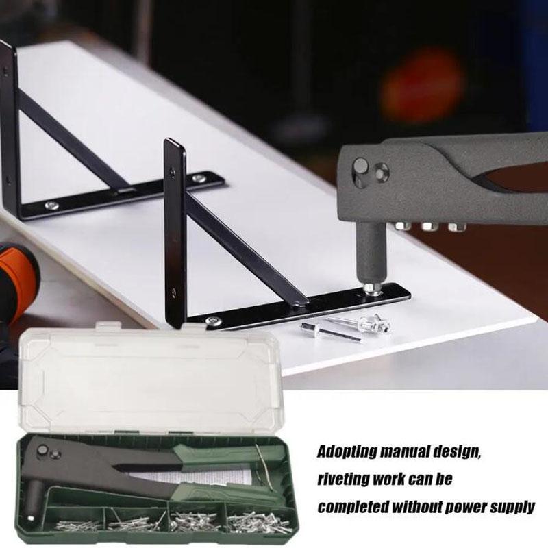 Hand Riveter Heavy Duty 9.5 Inch Hand Rivet Kit Professional Gadgets Drill Bit Set Rivnuts Assortment Riveting Supplies For