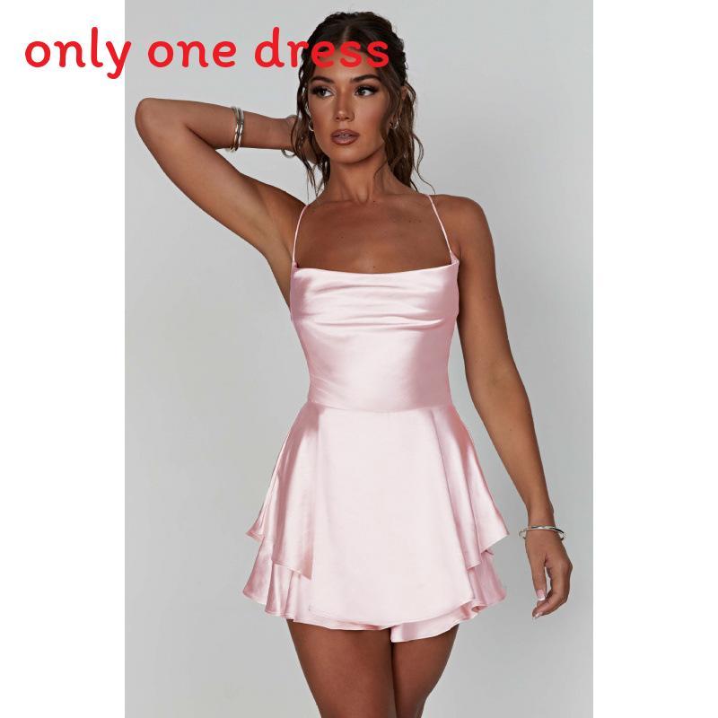 Summer Sexy Slip Dress With Spliced Polyester And Spandex For Night Out