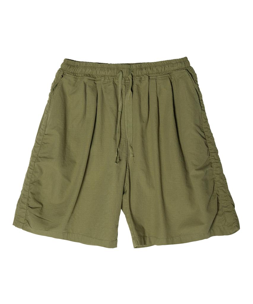 LEFTSEOUL Side Wrinkle Shorts [Olive]