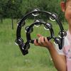 Hand Tambourine Bell Big Size Double Row Metal Jingles Percussion Instrument Bell Tambourine for Bar Entertainment