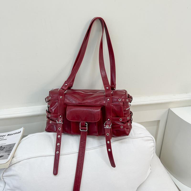Large-capacity Commuter Tote Bag with Niche Retro Design Shoulder Bag for Carrying