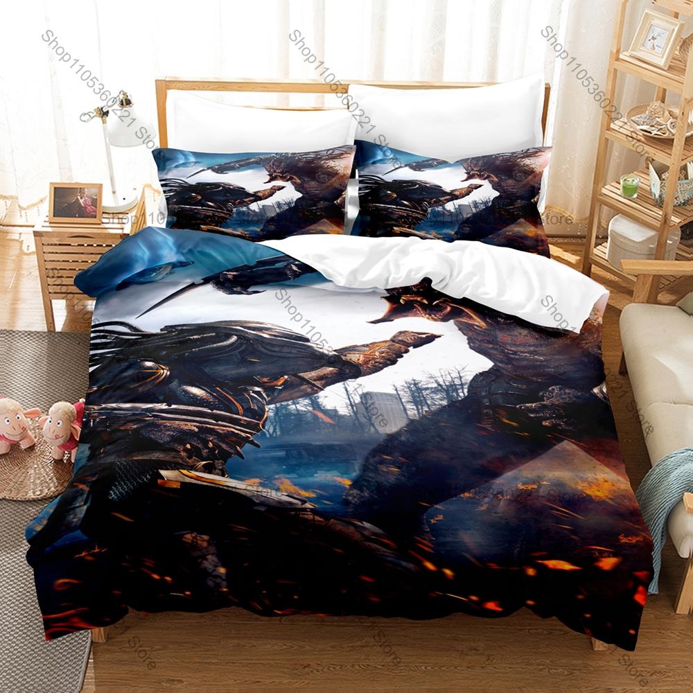 The Predator Classic Sci-Fi Horror Movie Print 3PCS Bedding Set Duvet Cover + 2 Pillowcases Soft Bed Linen For Monster Movie