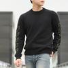 Off-White Arrow Diag Outline Knit Crewneck Black/Green Men Tops OMHE087F21KNI0011055