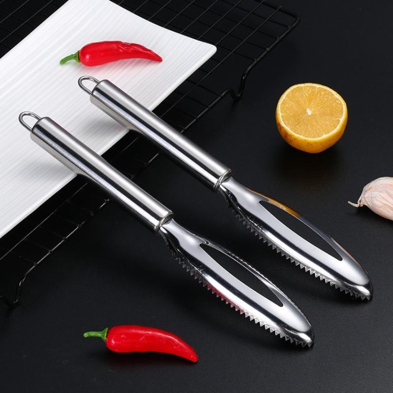 1PC Stainless Steel Fish Scale Planer Tool Kitchen Household Fish Scale Scraper Manual Fish Knife Kitchen Scale Removal Gadget